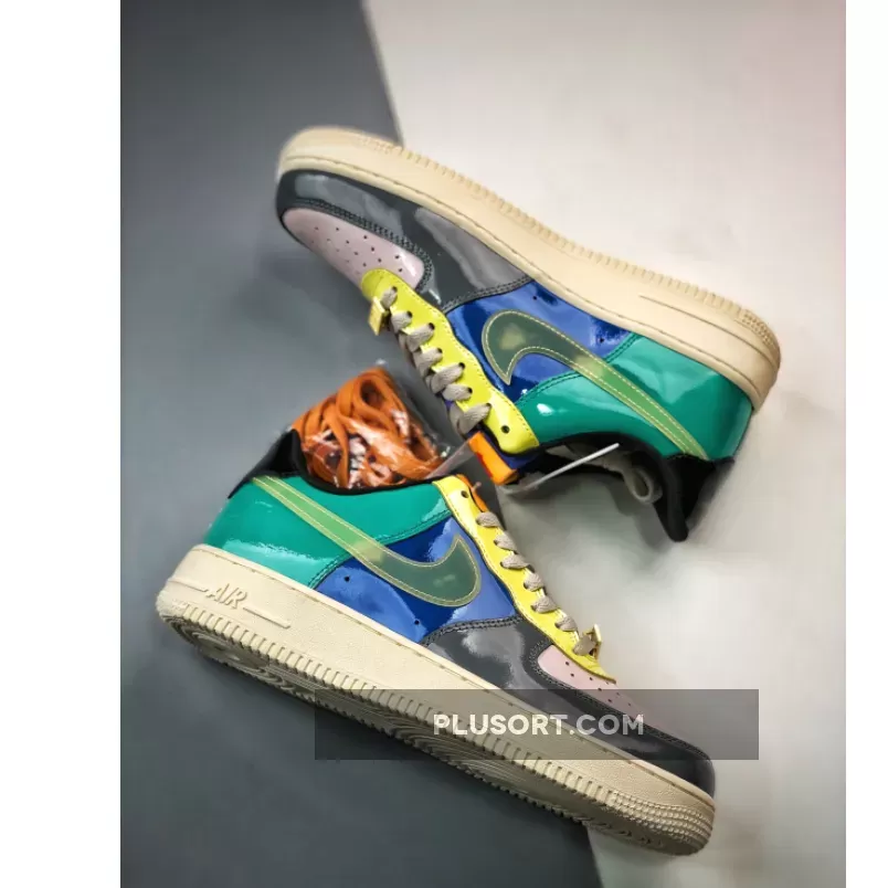 Undefeated x Nike Air Force 1 Low Multi Patent Teal Grey DV5255-001 undefeated air force 1 topaz gold