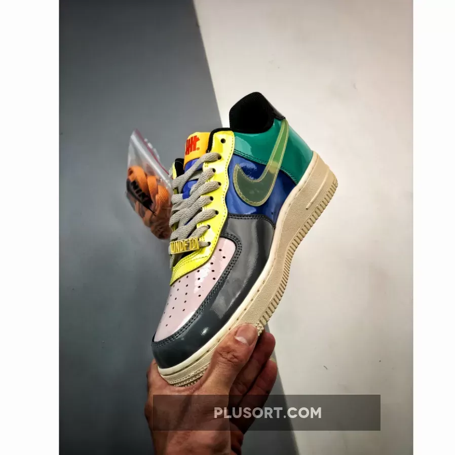 Undefeated x Nike Air Force 1 Low Multi Patent Teal Grey DV5255-001 undefeated air force 1 topaz gold