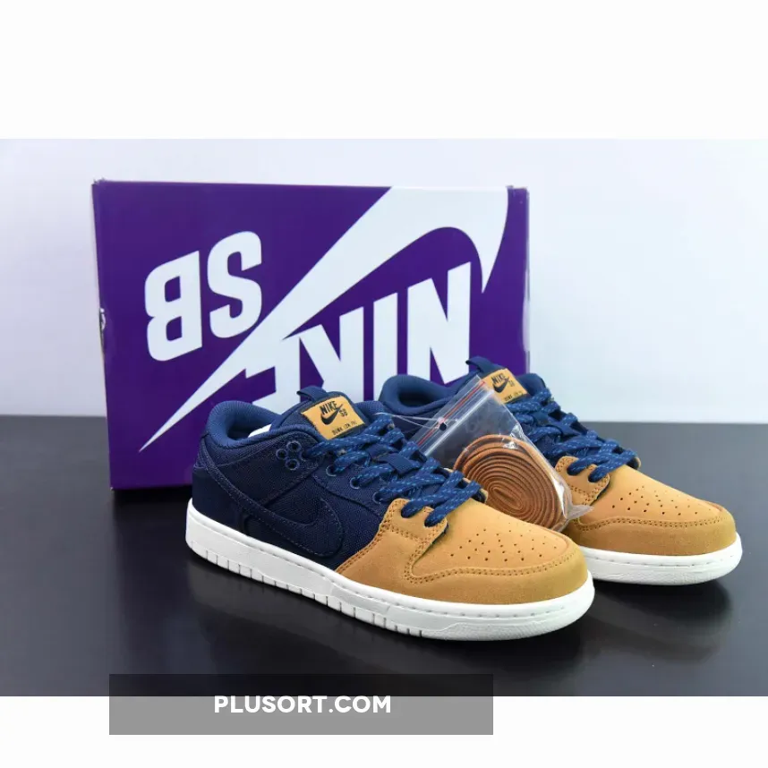 Nike SB Dunk Low Midnight Navy Desert Ochre | desert dunks DX6775-400