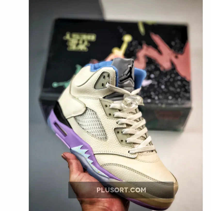 DJ Khaled x Air Jordan 5 We The Best Sail/Washed Yellow-Violet Star #yellow 5 jordans
