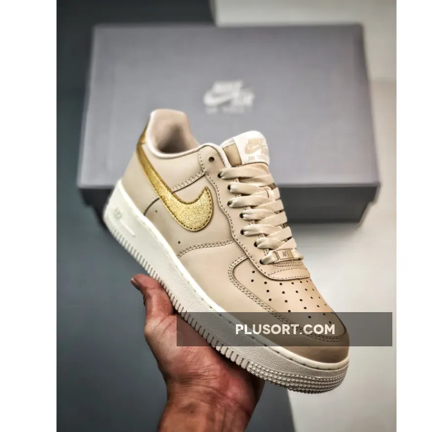Nike Air Force 1 Low Gold Swoosh Beige DQ7569-102 - beige nikes