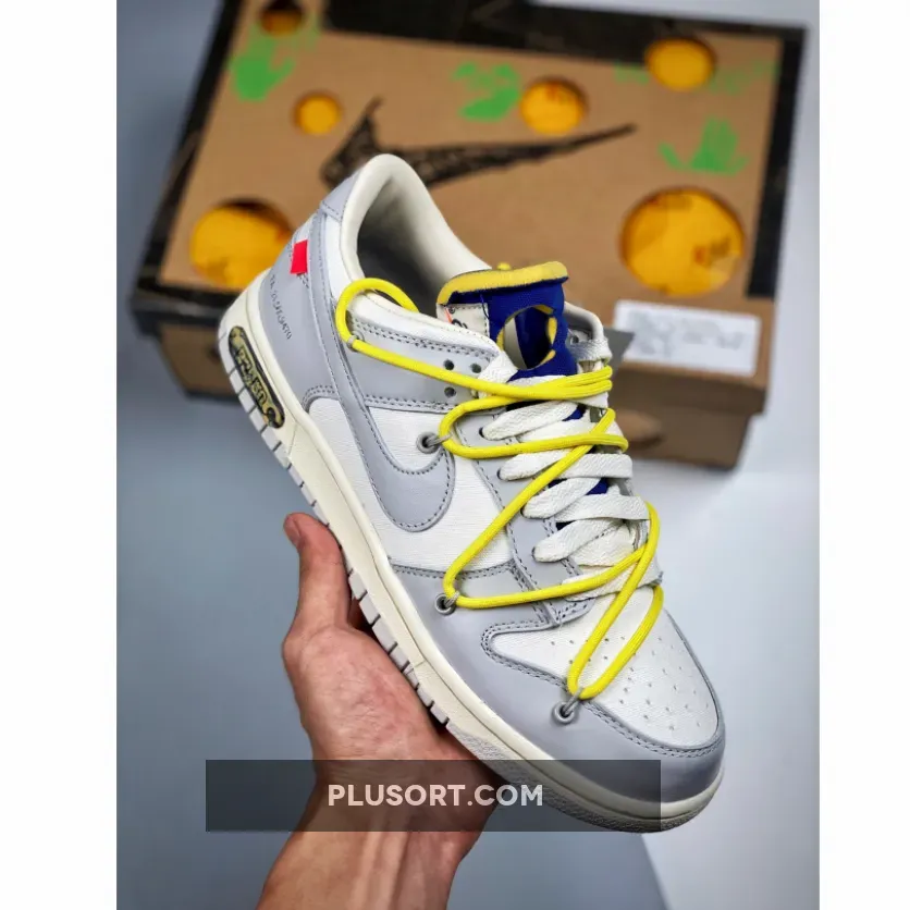 Off-White x Nike Dunk Low White Grey Yellow Lot 27 Outlet off white lot 27