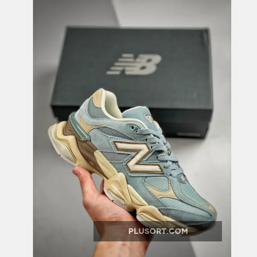 New Balance 9060 Blue/Beige-Brown #new balance 9060 tan