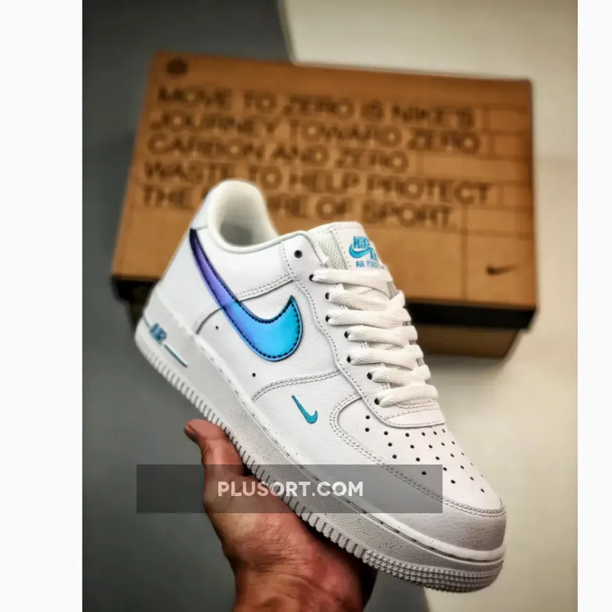 Nike Air Force 1 Low GS White Iridescent Blue FD0677-100 #white and blue air forces