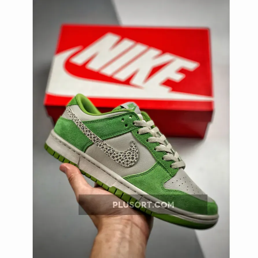 Nike Dunk Low Safari Swoosh Chlorophyll/Light Iron Ore-Cave Stone safari stone