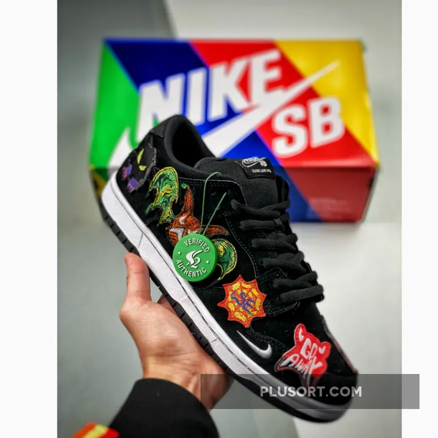 Neckface x Nike SB Dunk Low Black/White-Multi Color - neckface sb dunks