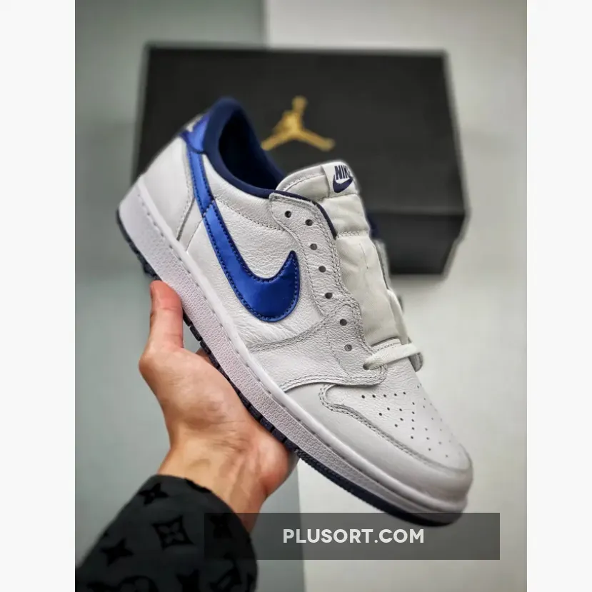 Air Jordan 1 Low White/Metallic Navy 705329-106 - jordan 1 low midnight navy