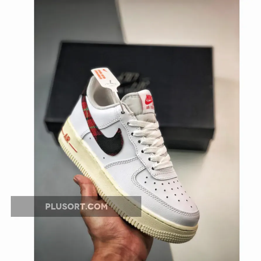 Nike Air Force 1 Low 'Plaid Swoosh' White/Red DV0789-100 plaid air force 1