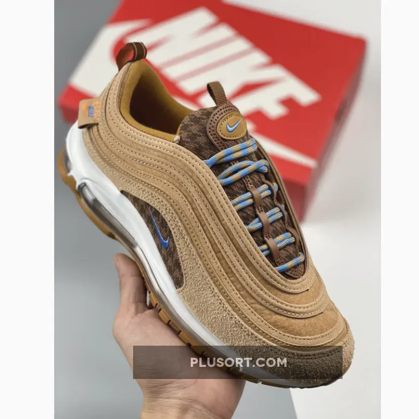Nike Air Max 97 'Teddy Bear' Wheat/Celestine Blue-Flax-Gum DZ5348-288 #air teddy bear