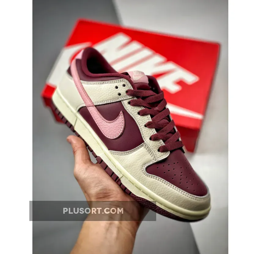 Nike Dunk Low 'Valentine's Day' Pale Ivory/Medium Soft Pink-Night Maroon #dunk valentine's day