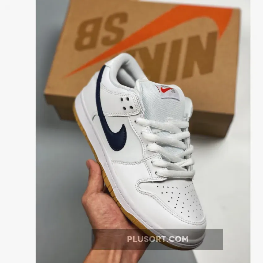 Nike SB Dunk Low White/Black-White Gum-Safety Orange - dunk low orange white