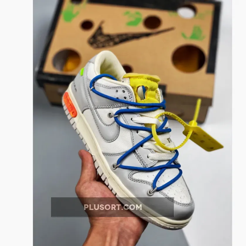 Off-White X Nike Dunk Low '10 Of 50' Sail Grey Yellow 1680505821 Brand New