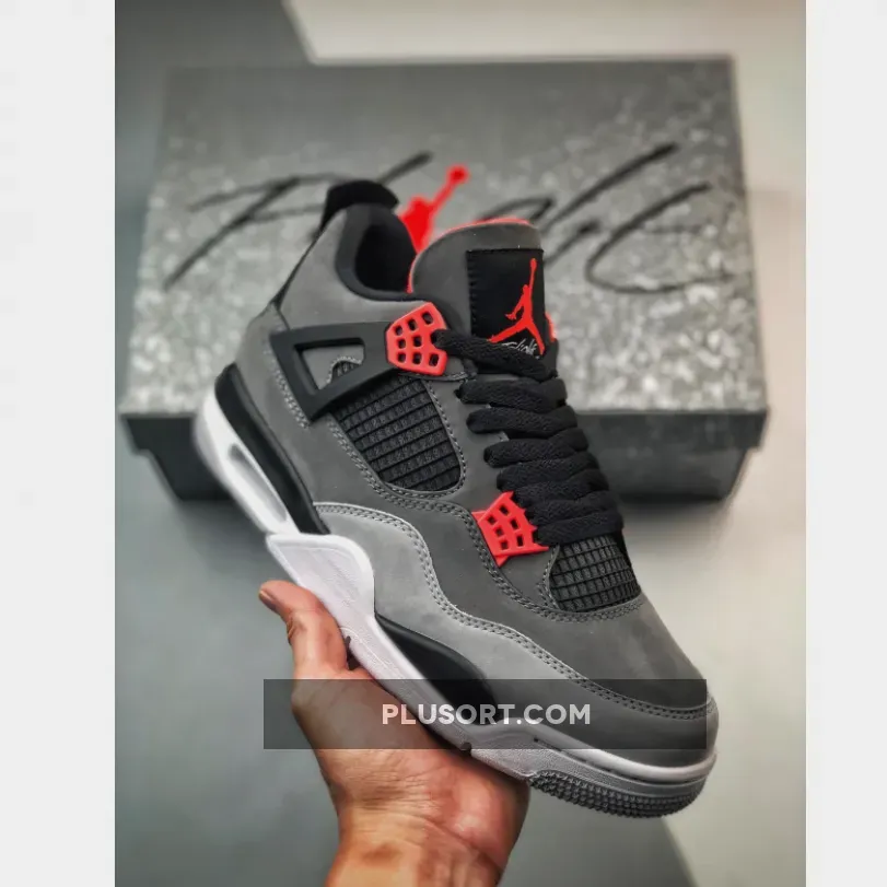 Air Jordan 4 'Infrared' Dark Grey/Infrared 23-Black-Cement Grey - jordan 4 retro dark grey infrared 23 black