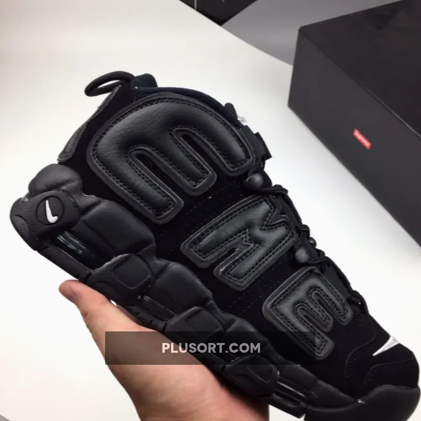 Supreme x Nike Air More Uptempo Black/Black-White 902290-001 - suptempo