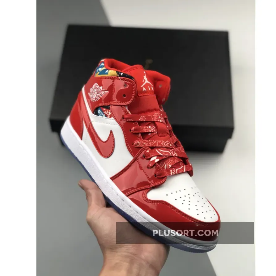 Air Jordan 1 Mid 'Red Patent' AJ1 #barcelona jordans