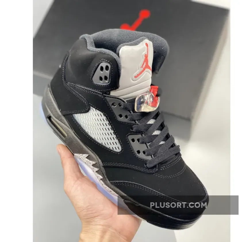 Air Jordan 5 Retro OG 'Black Metallic' Black/Fire Red-Metallic Silver / black metallic jordans