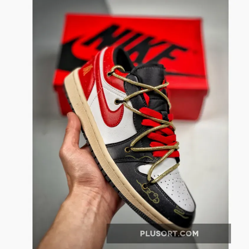Air Jordan 1 Low White Black Red #jordan 1 lows red black white