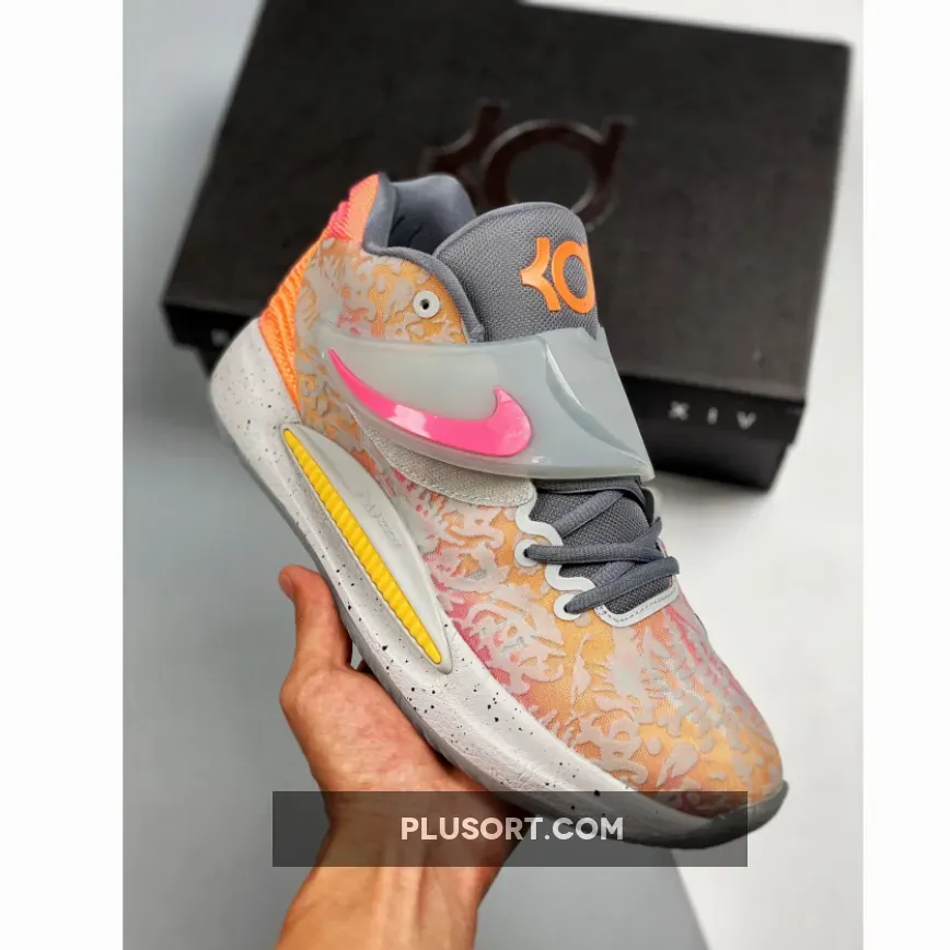 Nike KD 14 Orange Grey White kd 14 grey