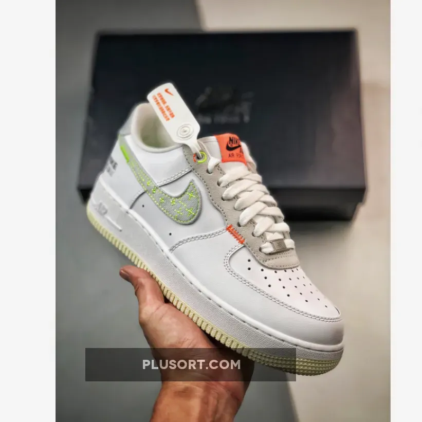 Nike Air Force 1 Low "Just Stitch It" White/Pink-Neon FB1853-111