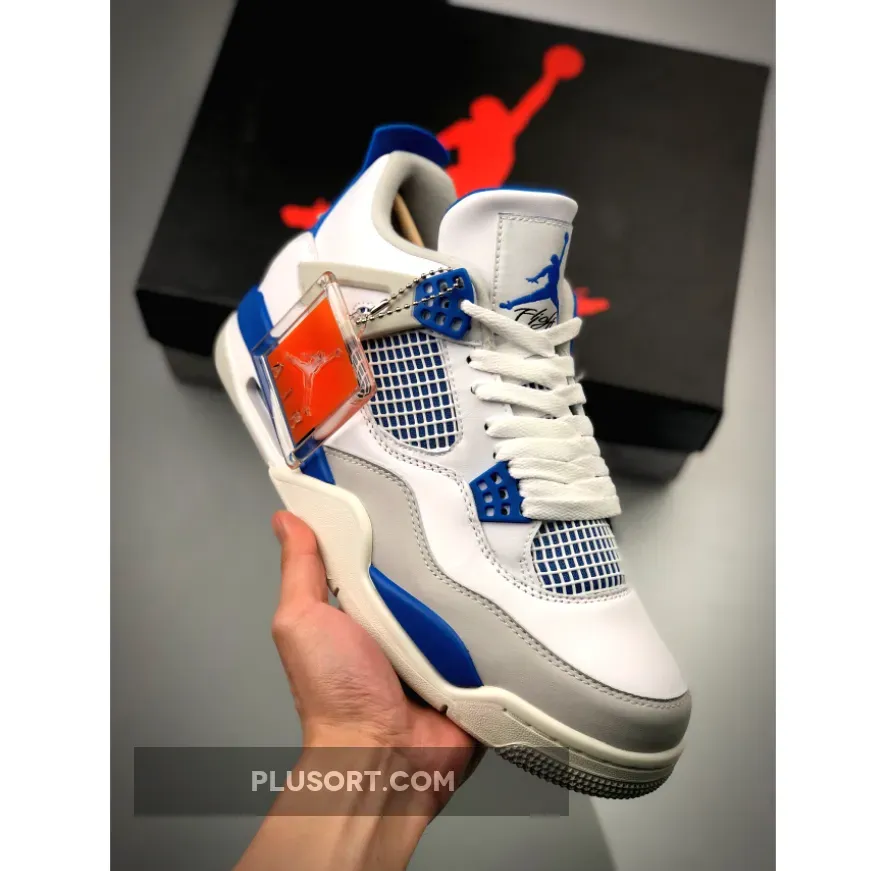 Air Jordan 4 Retro White/Neutral Grey-Military Blue 308497-105, air jordan 4 retro white military blue neutral grey