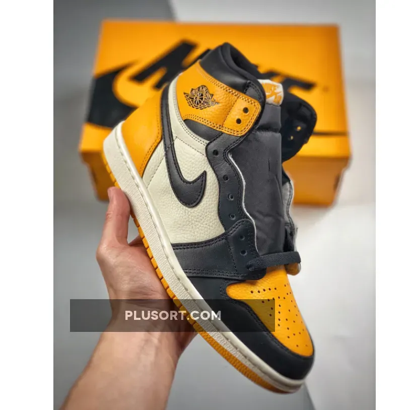Air Jordan 1 High OG 'Yellow Toe 2022' Black/Taxi-White 555088-711 retro 1 yellow toe