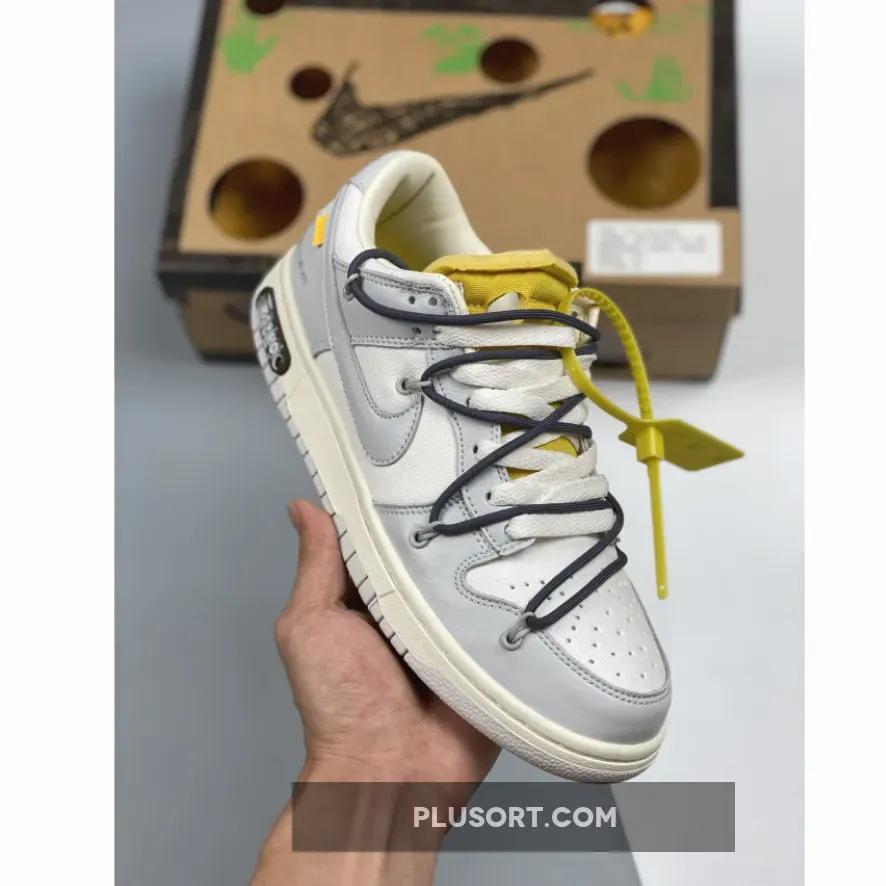 Off-White X Nike Dunk Low '41 Of 50' Grey Sail 1680505038 Brand New