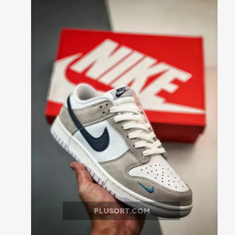 Nike Dunk Low Swoosh / Nike Dunk Low White/Neutral Grey-Midnight Navy FJ4227-001