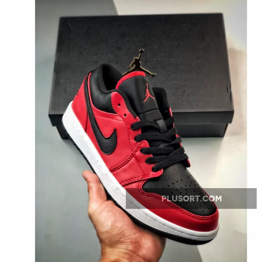 Jordan 1 Low Gym Red Black 553558-605 / red black jordan ones