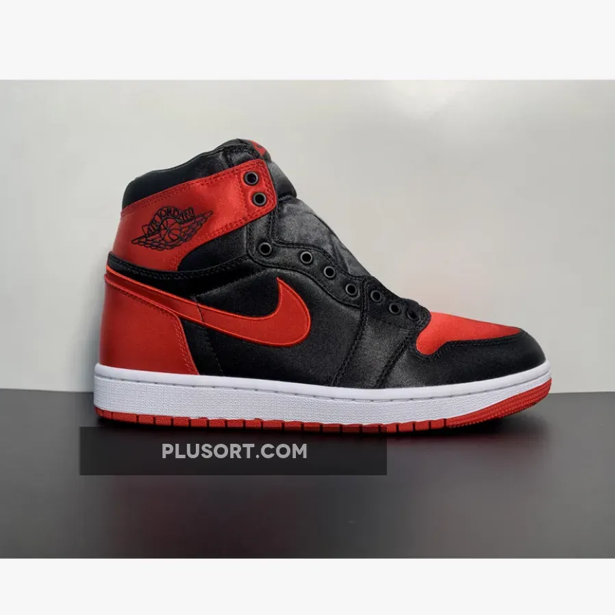 Air Jordan 1 High OG "Satin Bred" Black/Red-White