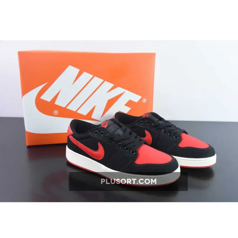 Air Jordan 1 KO Low Bred Black/Varsity Red-White