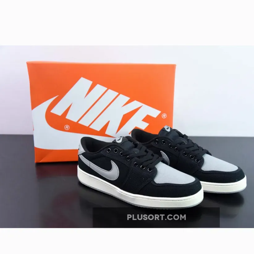 Air Jordan 1 KO Low "Shadow" Black/Sail-Grey