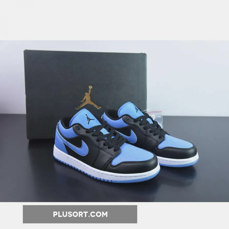 Air Jordan 1 Low Black/Black-University Blue-White