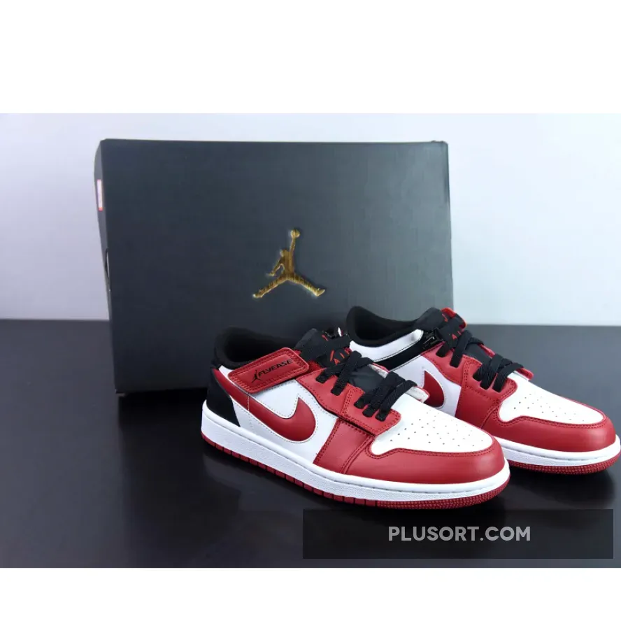 Air Jordan 1 Low Flyease Red Black For Womens