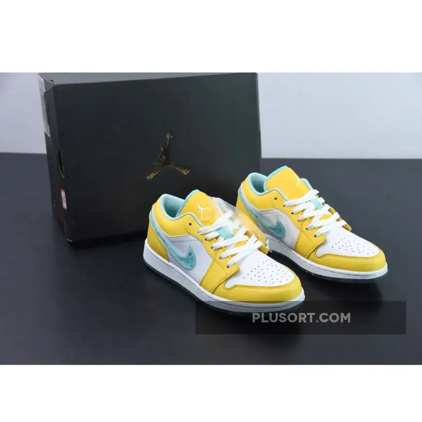 Air Jordan 1 Low Recycled Grind Citron Pulse/Glacier Ice-White