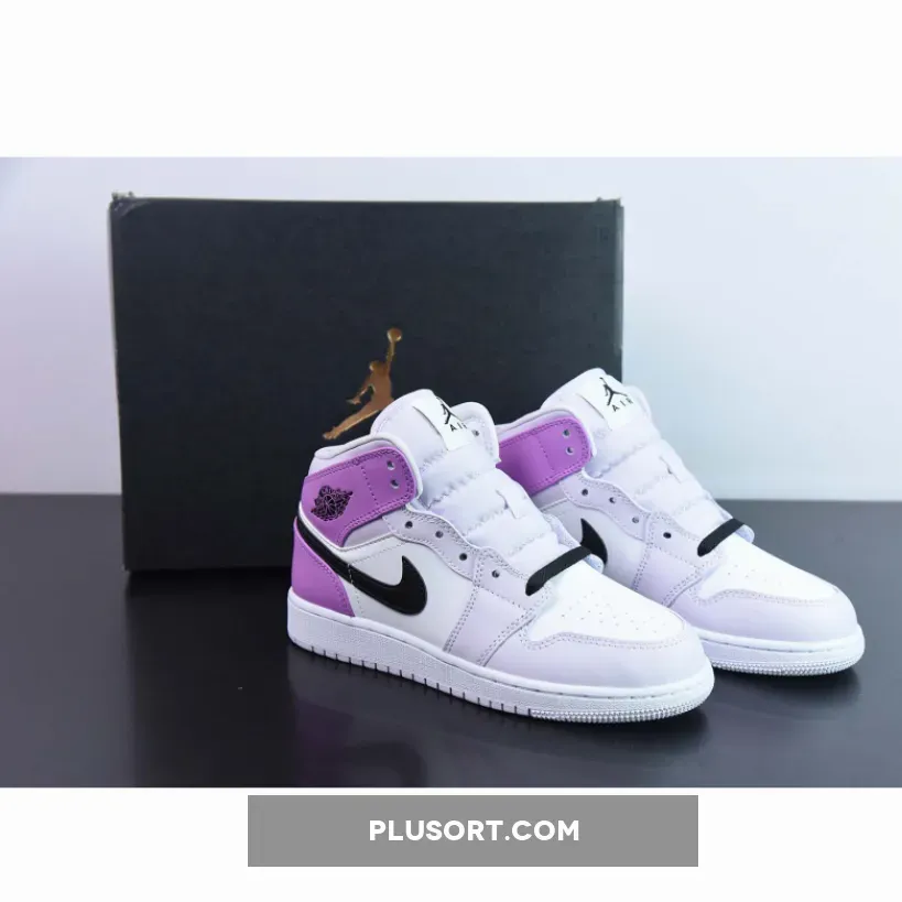 Air Jordan 1 Mid GS White Pink Lavender