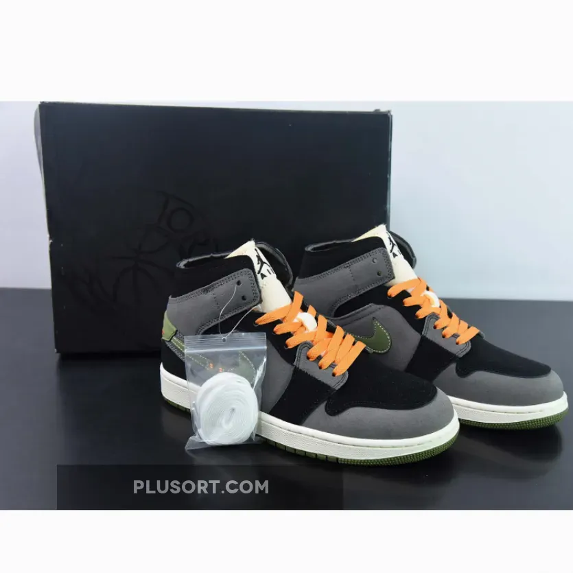 Air Jordan 1 Mid SE Craft "Halloween" Black Light Olive