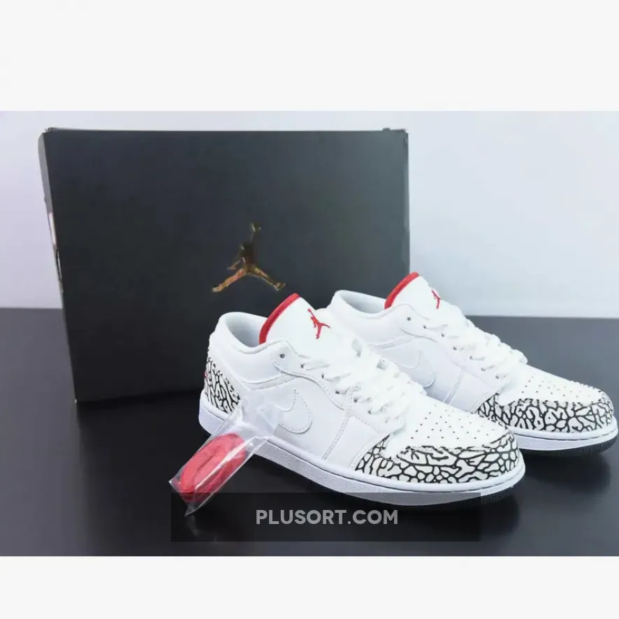 Air Jordan 1 Phat Low White/Varsity Red/Cement Grey