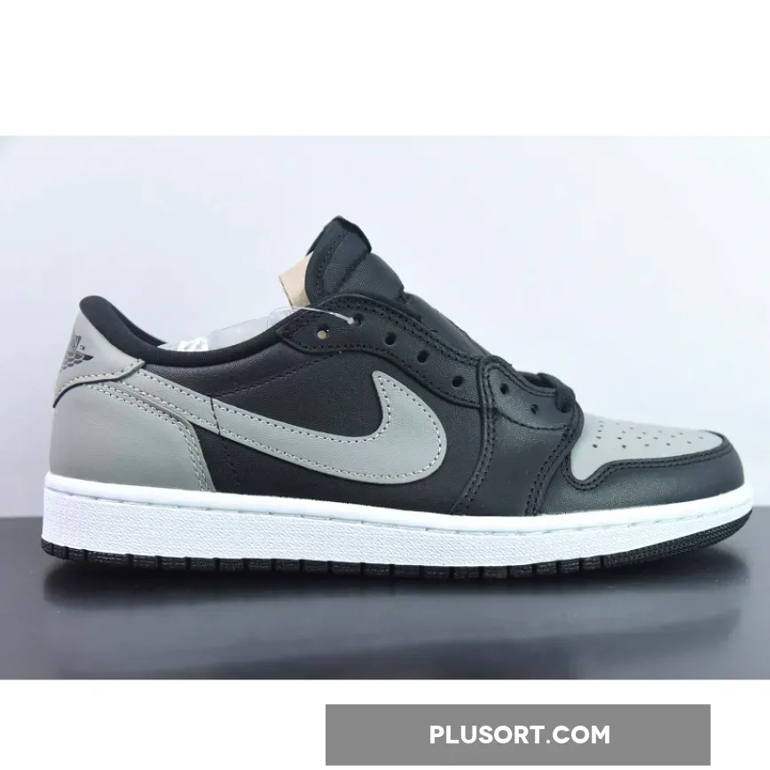 Air Jordan 1 Retro Low Shadow Black/Medium Grey-Sail