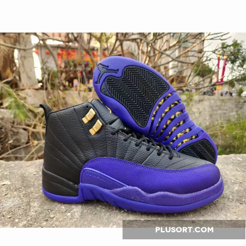 Air Jordan 12 Black/Field Purple-Taxi-Gold