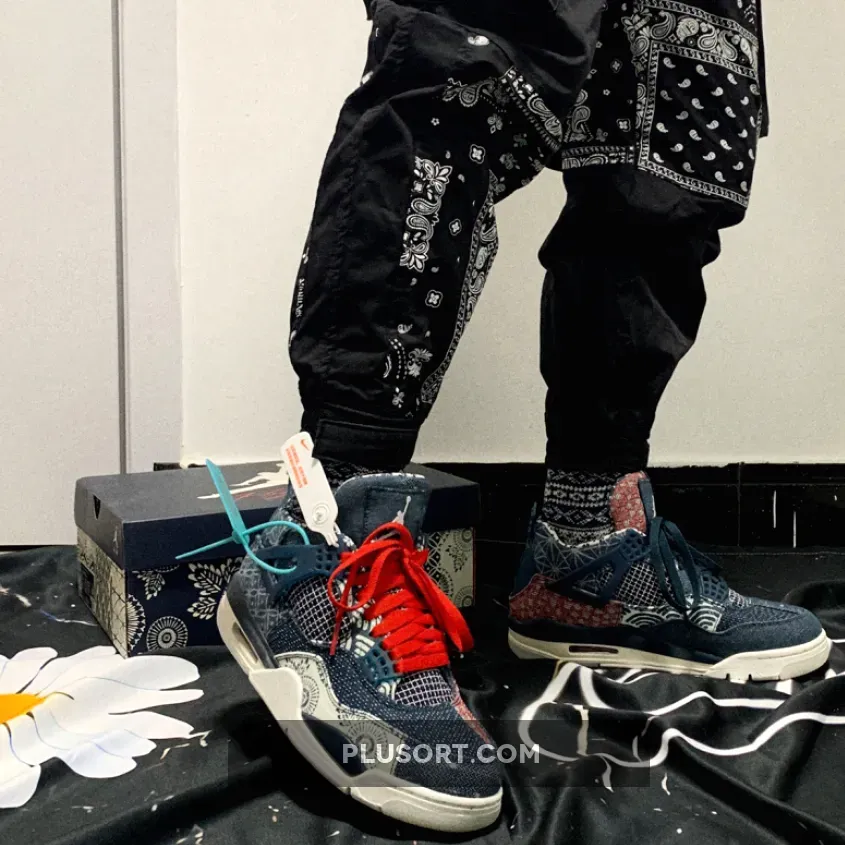 Air Jordan 4 SE "Sashiko" Deep Ocean/Sail-Cement Grey-Fire Red