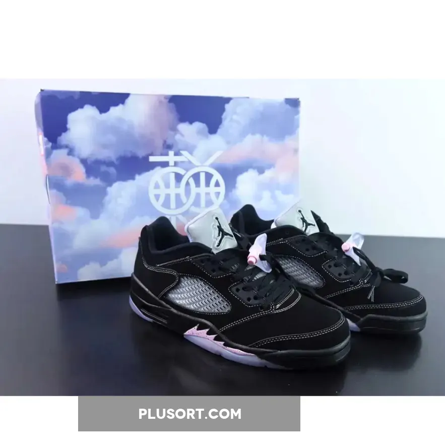 Air Jordan 5 Low "Dongdan" Black/White-Lilac Ice-Pink Rise