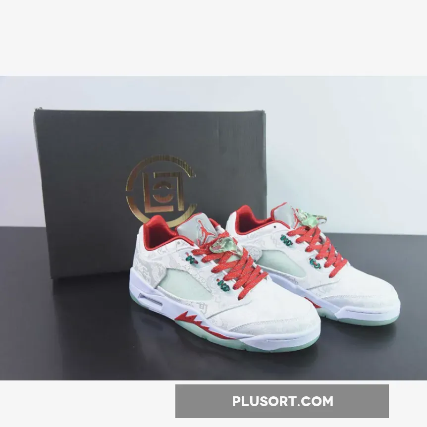 CLOT x Air Jordan 5 Low White Silk