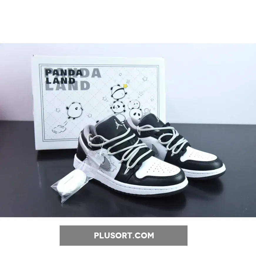 Custom Air Jordan 1 Low ‘Panda’ White Black