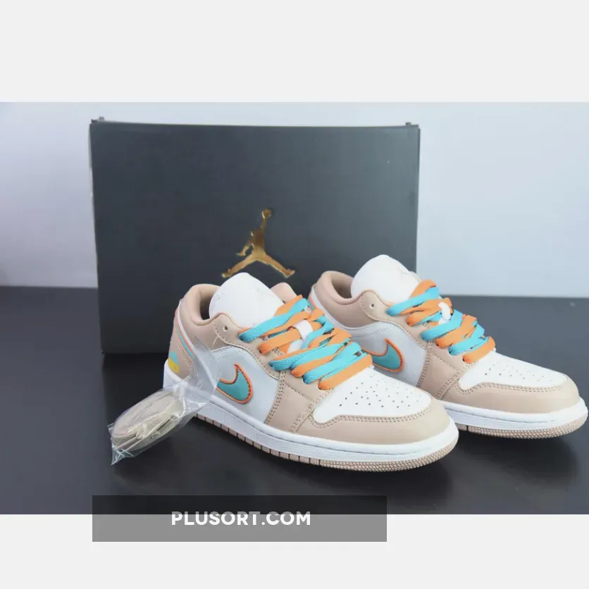 Custom Air Jordan 1 Low Sail White Oil Green