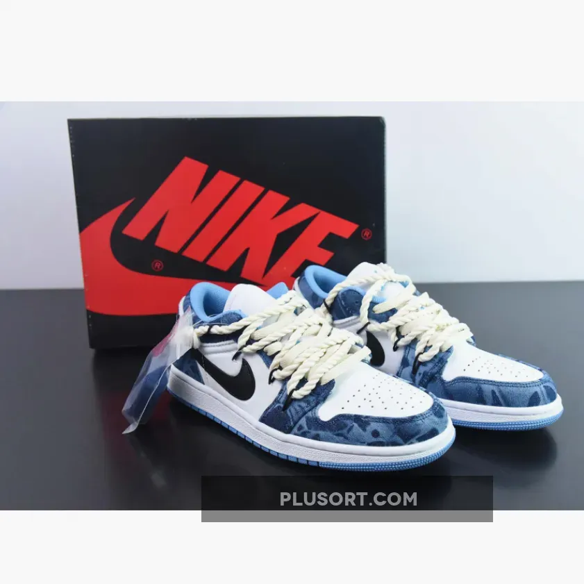 Custom Air Jordan 1 Low Washed Denim