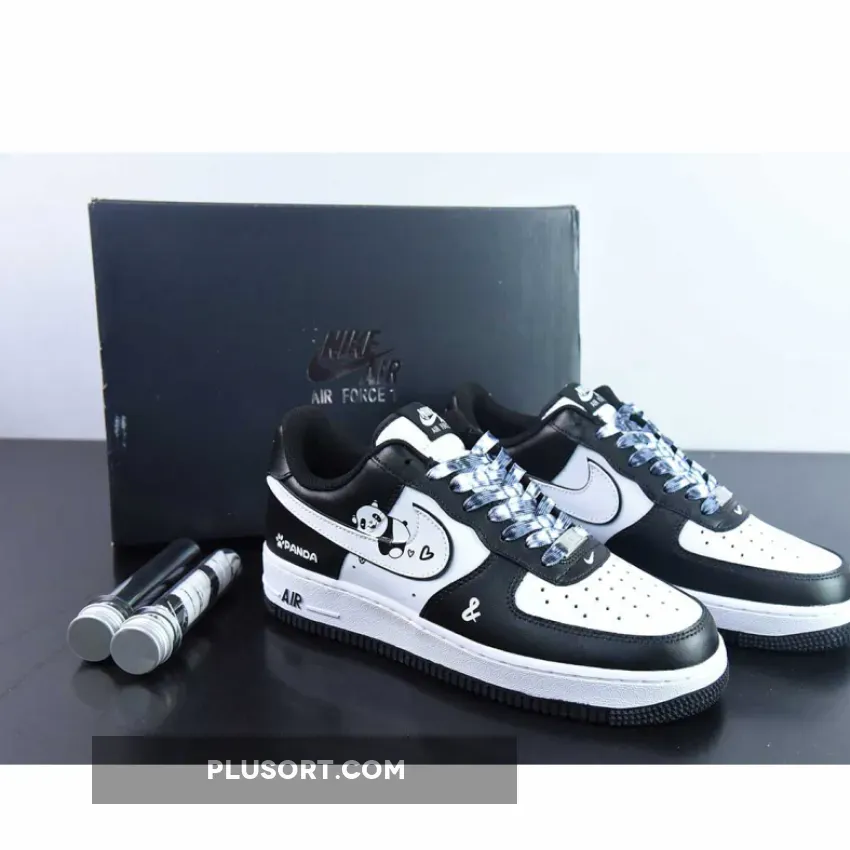 Custom BY You Nike Air Force 1 Low Panda Black White