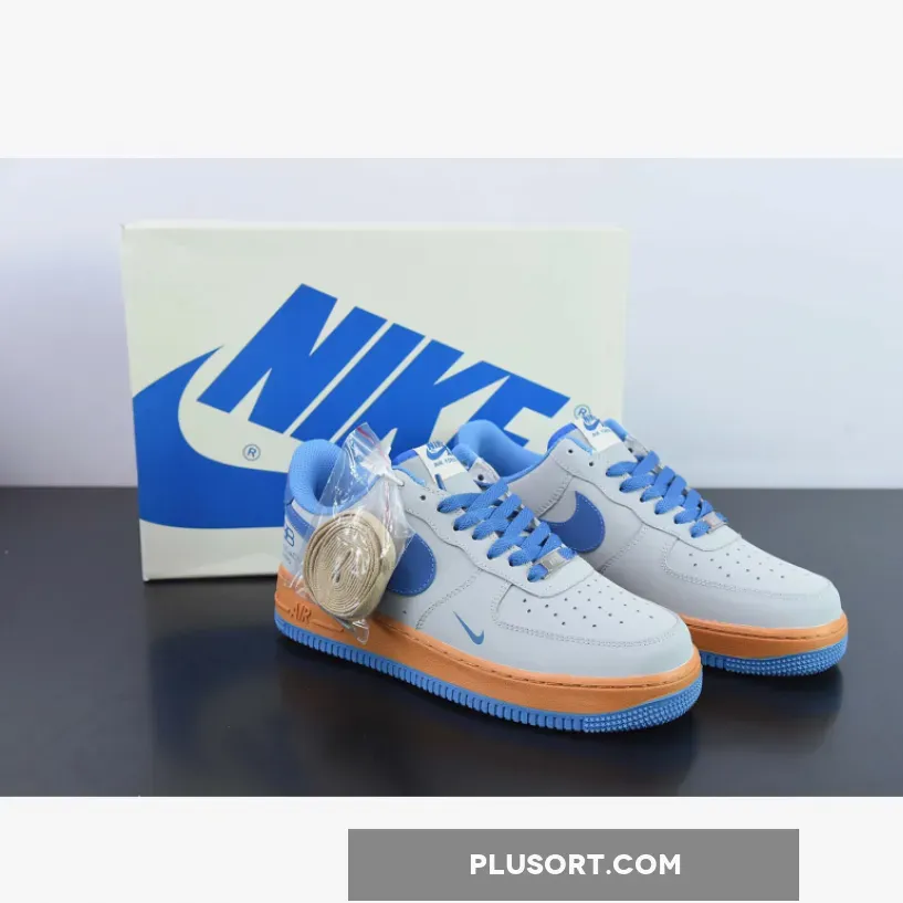 Custom Nike Air Force 1 Low Grey Blue Orange