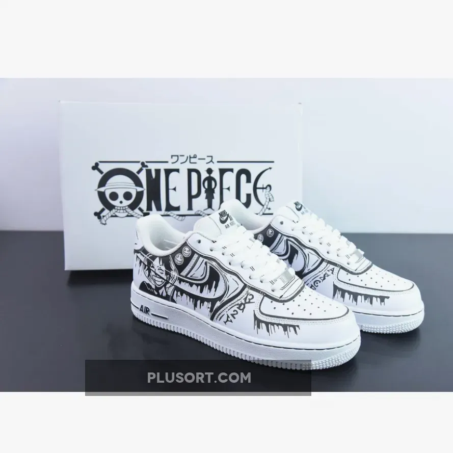 Custom Nike Air Force 1 Low "One Piece" White Black