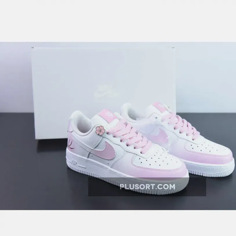 Custom Nike Air Force 1 Low "Cherry Blossom" White