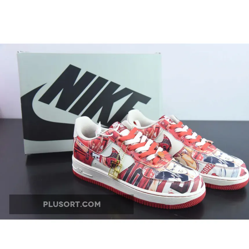Custom Nike Air Force 1 Slum Dunk White Red